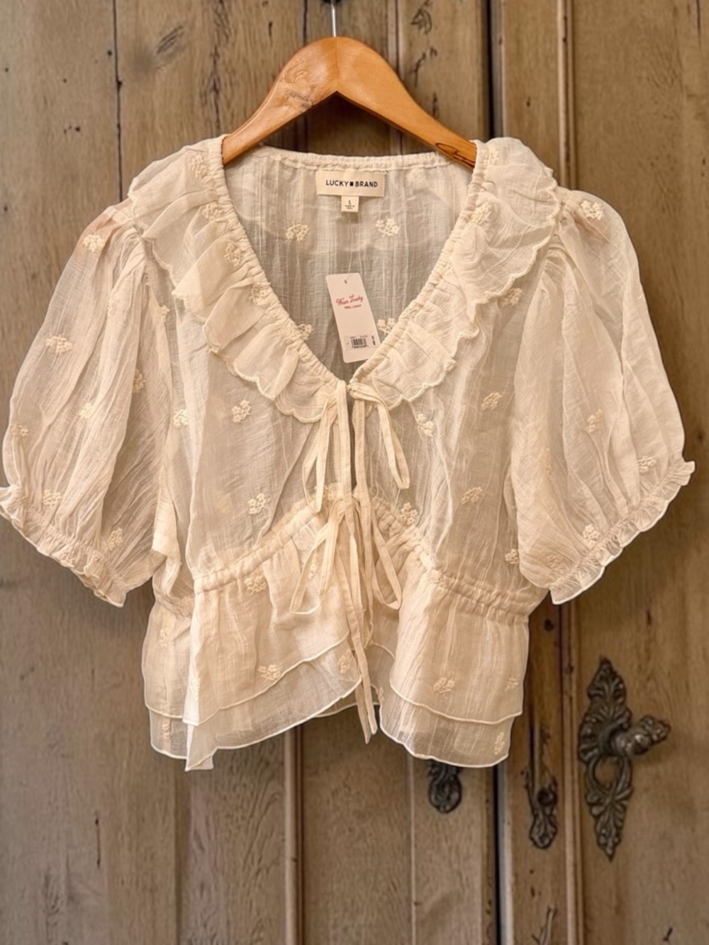 Lucky Brand Ruffled Tie-front Top - Picture 5 of 8